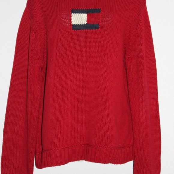 SOLD Tommy Hilfiger Sweater Vintage (?) Logo Red - Picture 5 of 5